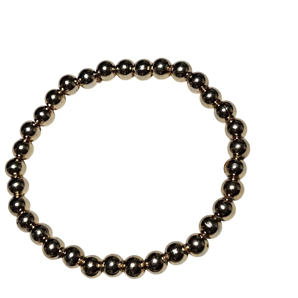 Elegant Gold Bead Stretch Bracelet Retro Minimalist Fashion Jewelry Women